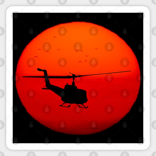 Vietnam Helicopter Sunset Sticker by Suprise MF